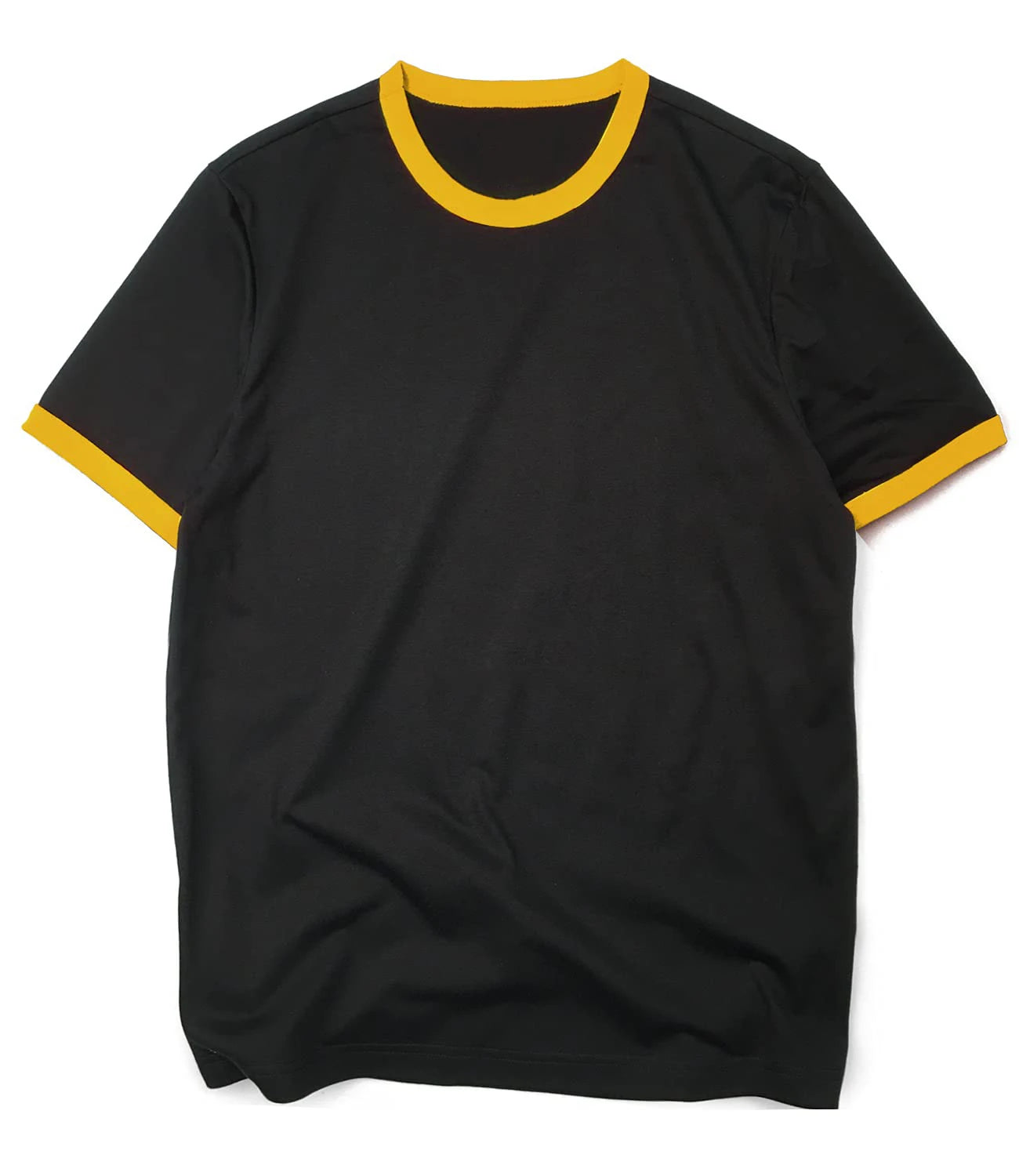 Wholesale Cotton Polyester Blend Jersey Men's Ringer Tee Crew Neck Athletic T Shirts Short Sleeve Sport Shirt