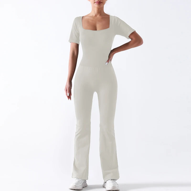 Print Women Yoga Wear Fitness Bodysuit Butt Lift Breathable Spandex/Nylon Yoga Pants Running Workout Jumpsuit