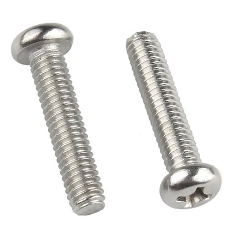M1.2 M1.4 M1.6 M1.7 M2 M2.5 M3 M3.5 M4 Nickel Plated Cross Recessed Phillips Pan Round Head Machine Screw