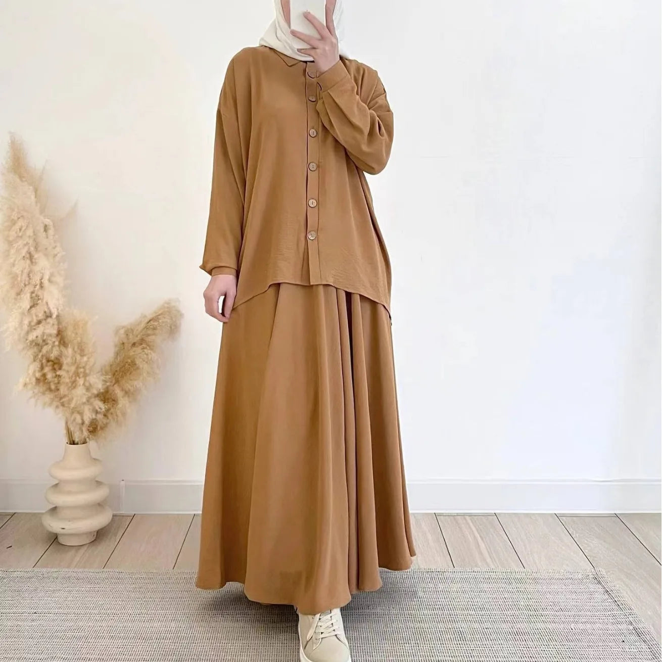 Wholesale Top and Skirt Set for Women Casual Shirt Set Ladies Islamic Clothing