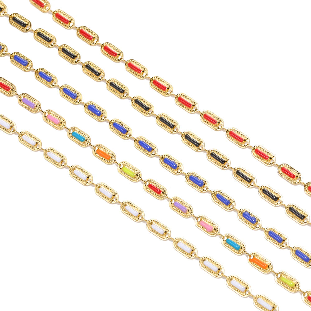 1Meter Stainless Steel 4.5mm Wide Small Steamed Bun Shaped Drop Oil Cuban Chains for Necklaces Bracelets Jewelry Accessories