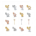 Hot Girl Fashion Ear Bone Stud 18k Gold Plated Brass Animal Ear Studs Simple Women Piercing Earrings Jewelry