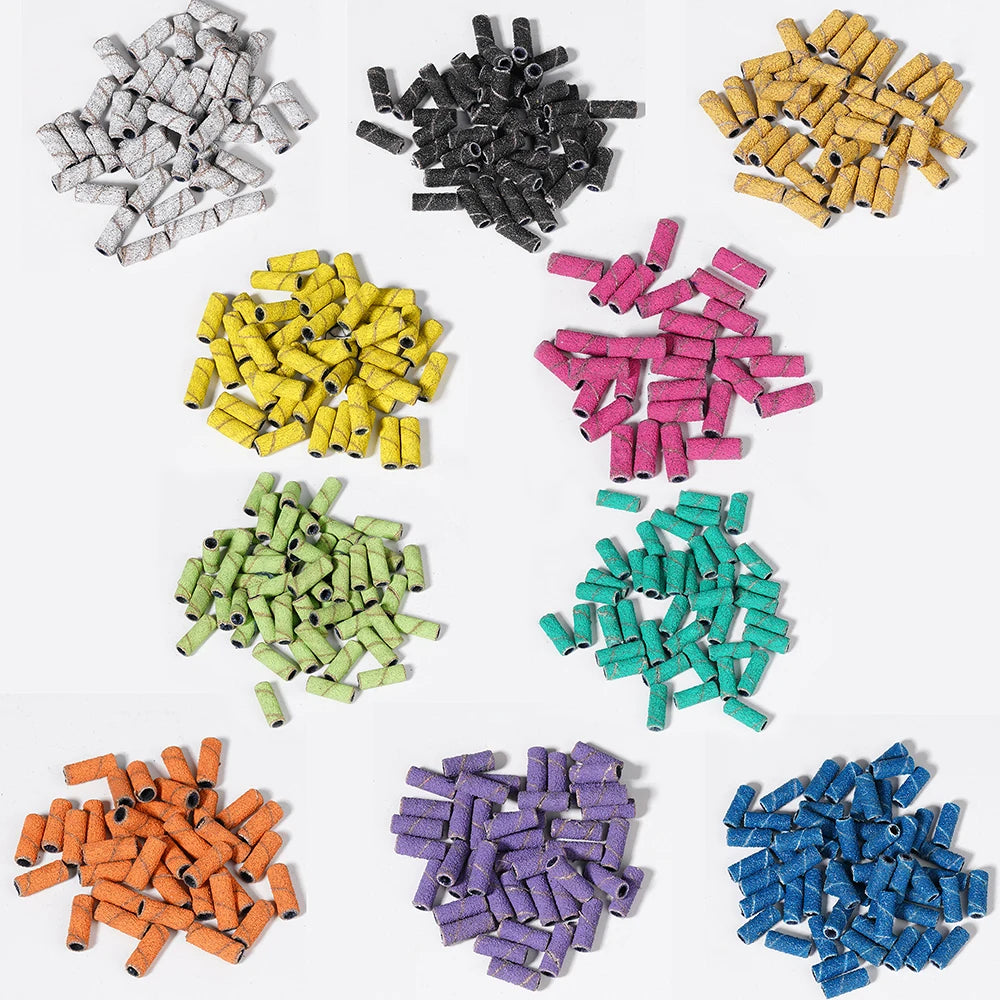 3.0mm All Colors 100pcs/box Professional Manicure Sanding Bands Set