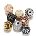 Wholesale Diamond Jewelry Findings Brass Beads Micro Pave CZ Beads Cubic Zircon Zirconia Beads for Jewelry Making