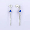 QX Custom OEM Own Designer Fine Jewelry Luxury Women Cubic Zirconia 925 Sterling Silver Long Drop Earrings