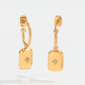 Trendy Earring 18K Gold Plated Fram Hexagram Zirconia Star Pendant Hoop Earrings Jewelry Stainless Steel Earrings Wholesale