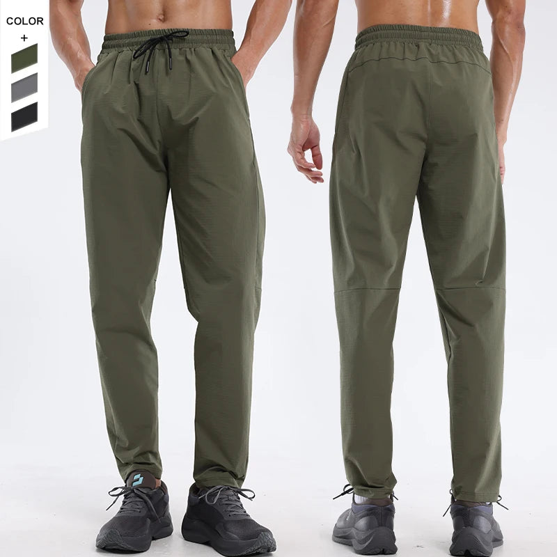 2025 New Trend Men's Casual Lightweight Nylon Running Sports Pants Breathable Quick Dry Trousers for Adults Plus Size Spring