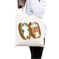 Women's Fashionable Custom Tote Canvas Shoulder Bag Polyester Lining Printing Pattern Wholesale Reusable Shopping Bag for Travel