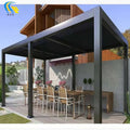 Smart Outdoor LED Mounted Roof Patio Aluminum Pergolas Waterproof 3x4 Garden Buildings Gazebos Powder Coated Rodent-Proof