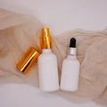 White Porcelain Essential Oil Bottle 15ml with Gold Lid