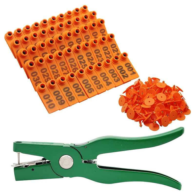 Farm Equipment Sheep Orange Ear Tag 001-100 Numbers Cattle Goat Ear Tag