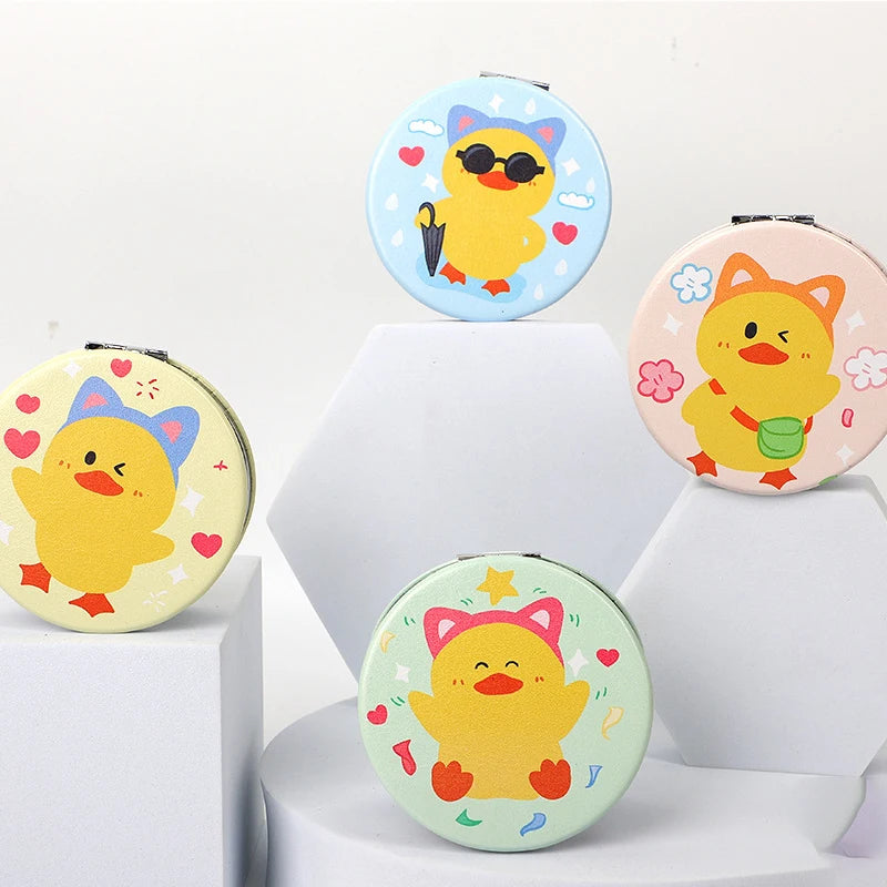 Gmagic Random Portable Round Folded Compact Mirrors Rose Gold Silver Pocket Mirror Making up for Personalized Gift