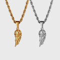 Mens Rope Chain Accessories 3D Revenge Gun Angel Necklace Stainless Steel Gold Pepper Chilli Angel Wing Pendant Necklace