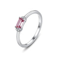 Fine Jewelry 925 Sterling Silver Square Shape Gemstone Diamond Engagement Wedding Rings for Women
