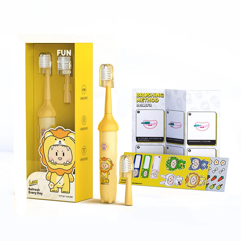 Hot Sale Cartoon Smart Rechargeable Electric Toothbrush for Kids Cute Design with Soft Bristles IPX7 Waterproof Gift Set