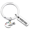Palette Brush Pendant Keychain Gift for Art Student Art Teacher Inspire Inspiration Key Chain