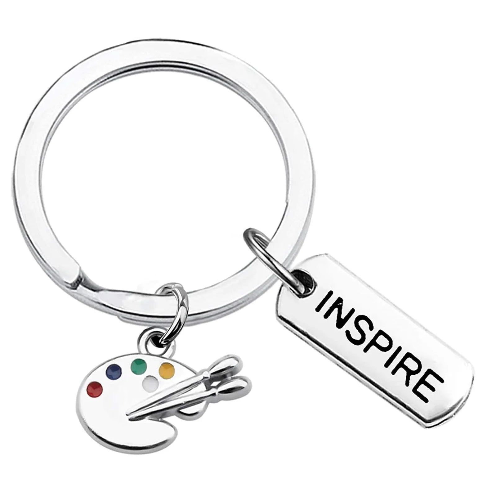 Palette Brush Pendant Keychain Gift for Art Student Art Teacher Inspire Inspiration Key Chain
