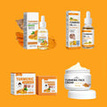 Herbicos Turmeric Skincare Set Anti Acne Dark Spot Whitening Private Label Serum Cream essential Oill&soap Skin Care Set