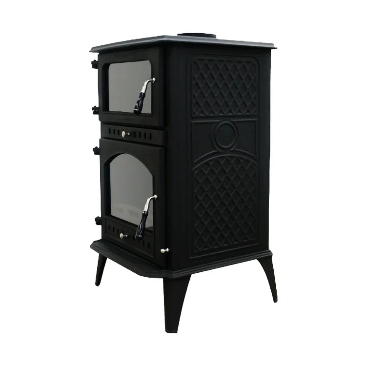 Freestanding Multifunctional Indoor Wood Stove Pirolitic Oven Modern Design Smokeless Steel Fire Cook Fireplace Easy