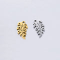 DIY Stainless Steel Small Leaf Art Pendants Silver Color Stainless Steel Hollow Necklace Pendants