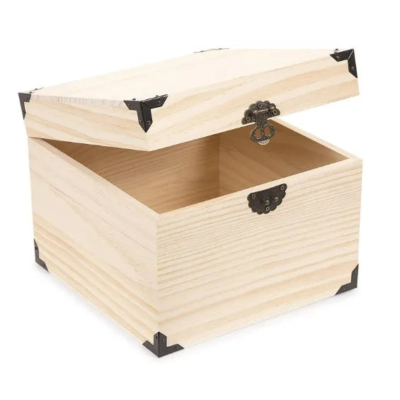 Handmade Pine Wood Storage Boxes Multifunctional Square Organiser for Tea Jars Coffee Cans Sundries