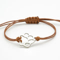Women's Adjustable Dog Paw Charm Alloy Bracelet with Wax Finish and Wish Card