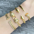 2022 Wholesale Fashionable Women Leopard Two Head 18K Gold Plated Nail Bracelet Bangle