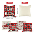 Custom Printed Animal/Dot Embroidery Jute Linen Christmas Cushion Cover 45x45cm Pillow Cases