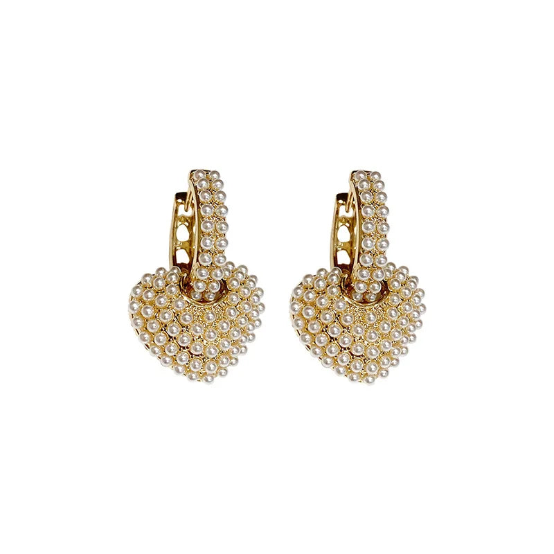 Korean Simple Design  Pearl  Earrings Statement Earrings Fashion Simple Personality Gold Plated Earrings