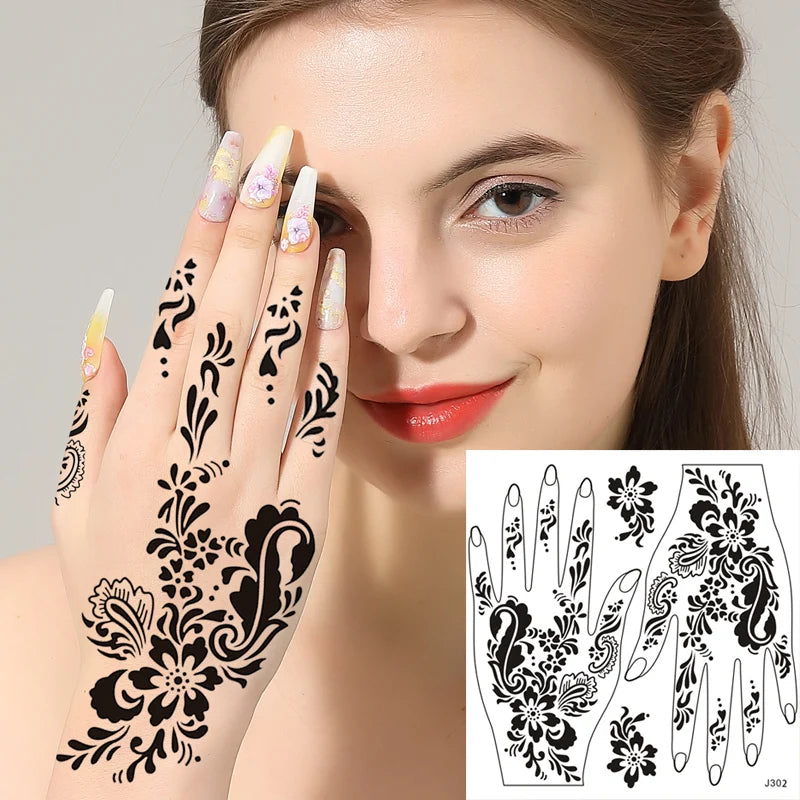 Wholesale Disposable 3D Waterproof Paper Lace Stickers Beauty Semi-Permanent Temporary Tattoo Henna Body Painting Art