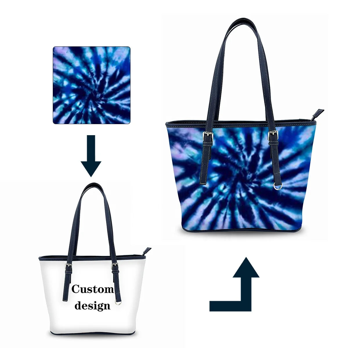 Large Designer Luxury PU Tote Handbag for Women with Custom Logo Zippered Water Resistant and Anti-Theft Features