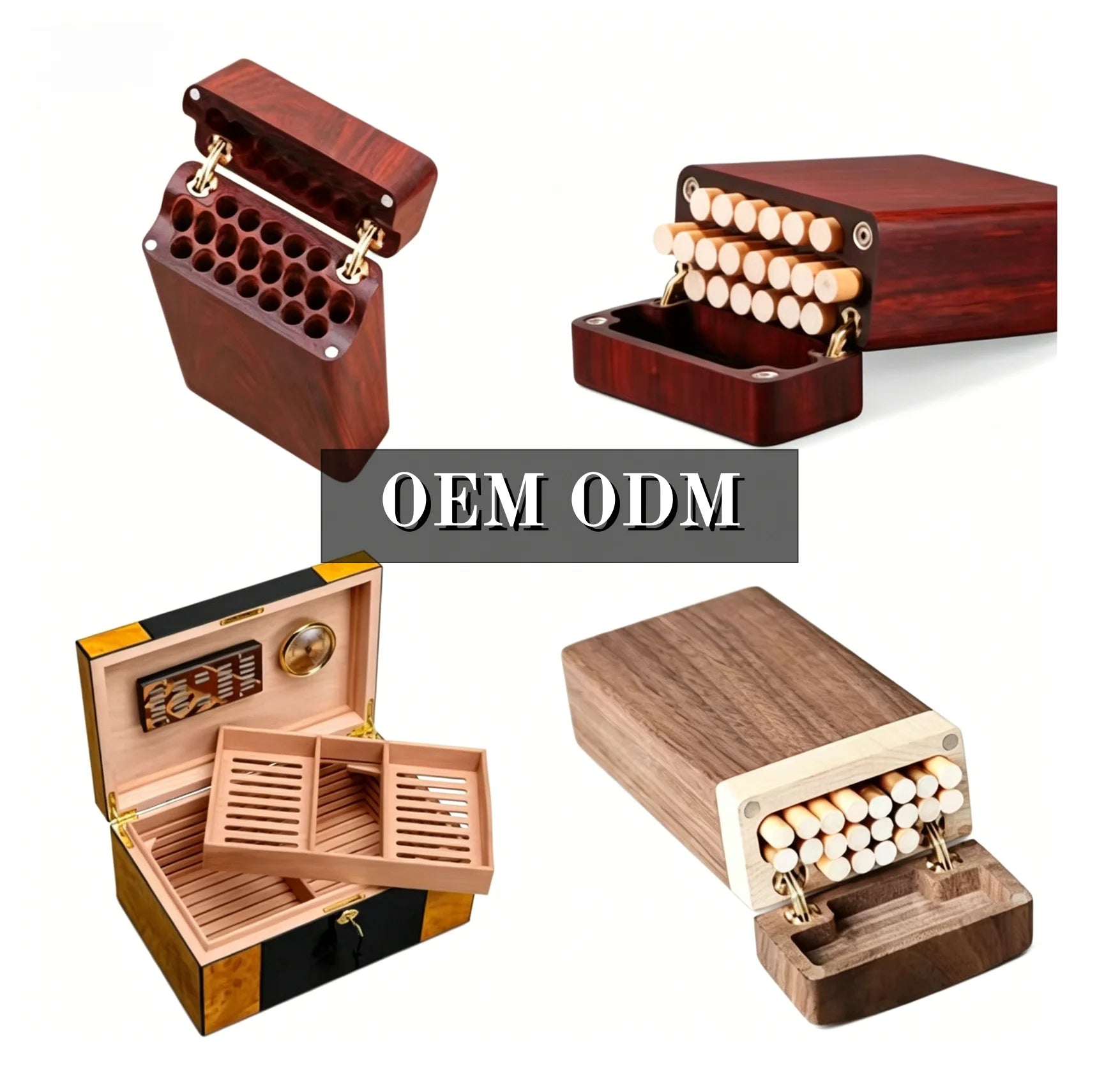 Hot Selling Handmade Shandong Wooden American Style Cigarette Cigar Box Lock Washable Moisture-Proof Portable Eco-Friendly