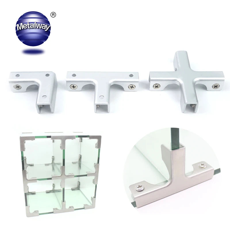 Aquarium Fish Tank Aluminum Alloy Zinc Plated Hanging Glass Clamp Building Showcase Glass Wall Holder Clip Cross Glass Panel