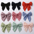 Newest Hair Accessories Big Bow Hair Clips Solid Color Cotton Ramie Fabrics with Spider Accesorio Para Mujer