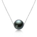 Luxury Women Pearl Jewelry Necklace Engagement Wedding 925 Sterling Silver Tahitian Ocean Natural Black Pearl Necklace Pendant
