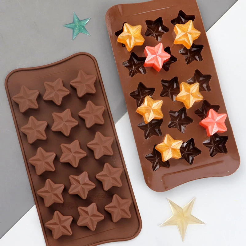 New DIY Chocolate Mold 15 With Five Point Star Chocolate Mold Baking Silicone Cake Mold