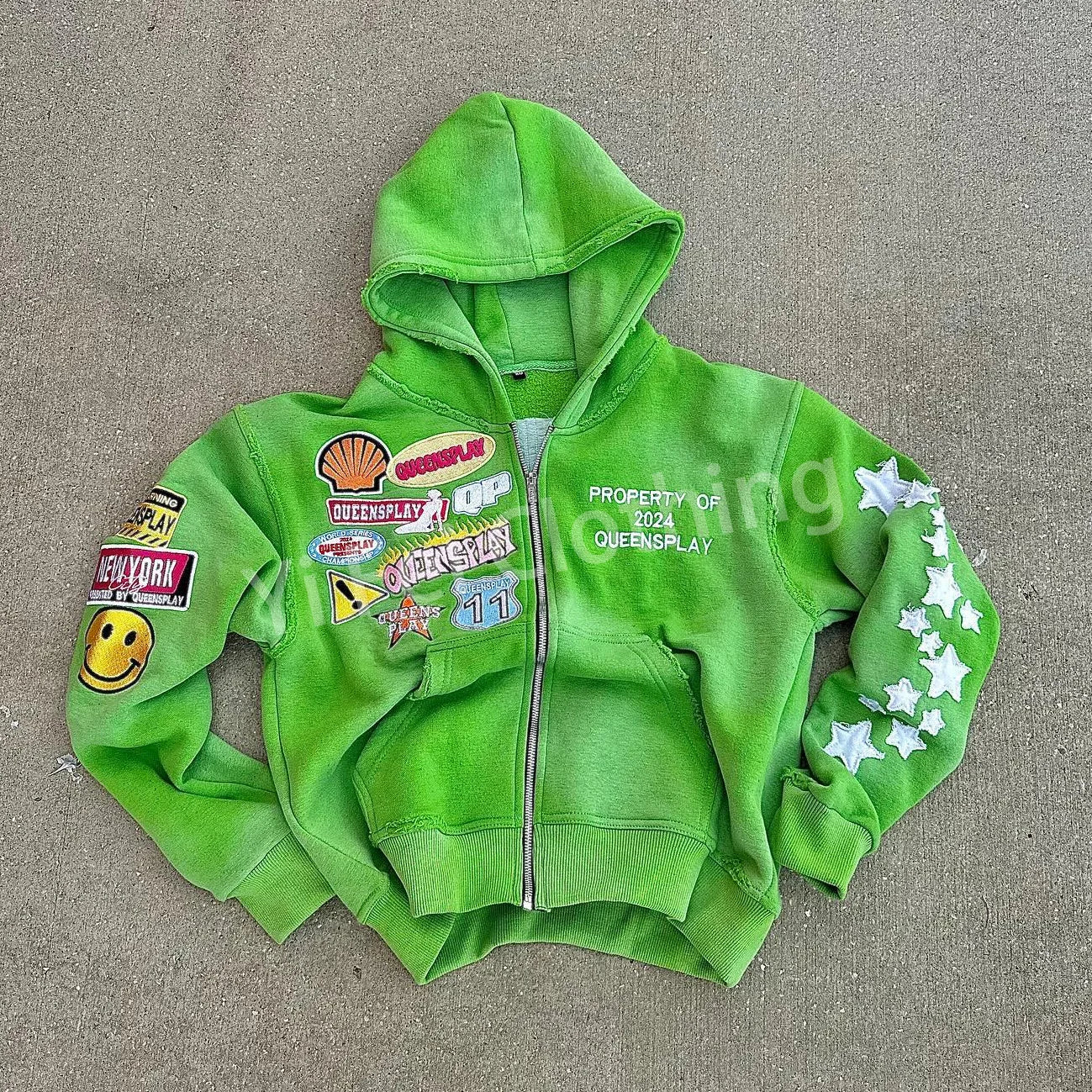 Custom Heavy Grams 100% Cotton Winter Fleece Acid Wash Sun Fade Distressed Hoodie Embroidery Zip up Hoodie