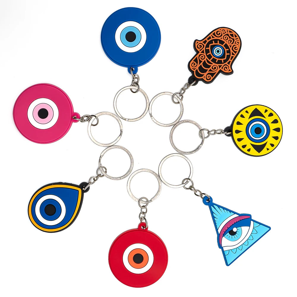 Wholesale Custom PVC Key Chain Key Ring Horror Evil Eyes Key Holder Fashion Gift Key Ornament Bag Pendant