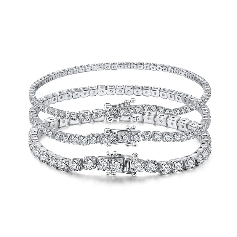 RINNTIN SB61 Luxury Tennis Bracelet Women Men Accessories 925 Sterling Silver Custom 2mm 3mm 4mm CZ Diamond Tennis Bracelet