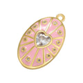 Fashion 15.5*27mm Zircon Pendant Creative Enamel Heart Pendant for DIY Necklace Bracelet Earring Making Jewelry Accessories
