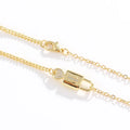 Qiuhan OEM Customized Zircon Initial Letters Key Lock and Key Link Layered Necklace