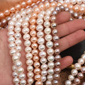 8mm near round Natural Freshwater Pearl Beads White Semi-Finished Pearls for Necklace or Bracelet Jewelry Making