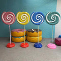 Party Rental Equipment Resin Crafts Fiberglass Candyland Lollipop Sculptures Icecream Popsicle Statue Props for Photo Booth