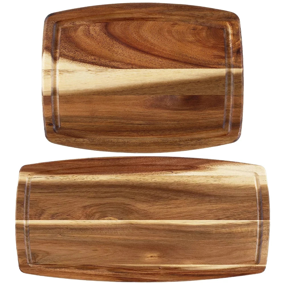 Bulk Large Small Wooden Chopping Cutting Board for Engraving Acacia Wood Charcuterie Board Serving Platter with Juice Groove