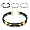 Men Women Stainless Steel Twisted Cable Adjustable Cuff Bangle Bracelet Open Cuff Bracelet