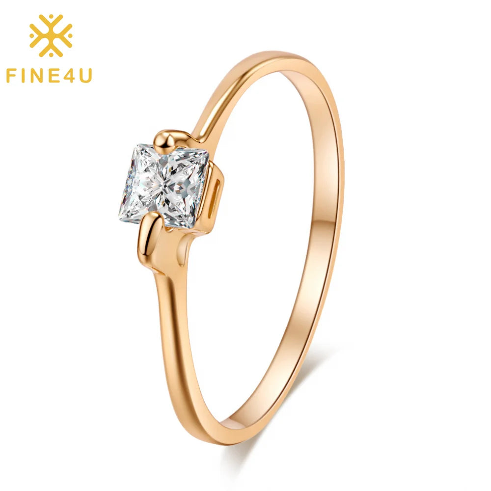 Anillos Mujer Women Jewelry Engagement Wedding Trend Claw Setting square Cubic Zirconia Ring