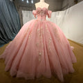 Jancember LSMC10 Beautiful Pink Off Shoulder Beading Quinceanera Dresses for 15 Girls MegaBDM