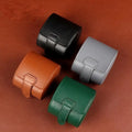 Premium Leather Luxury Single Watch Roll Box 1 Slot Travel Storage Case Brown Custom Logo Men Manufacturer High-End Embossed