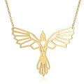 Lovely 18K Gold Silver Rose PVD Plated Stainless Steel Flexagon Origami Swallow Bird Pendant Necklace Jewelry for Woman