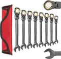 YUHANG DIY Grade 8-Piece SAE Flex-Head Ratcheting Combination Wrench Set Carbon Steel Metric Measurement System Customizable OEM